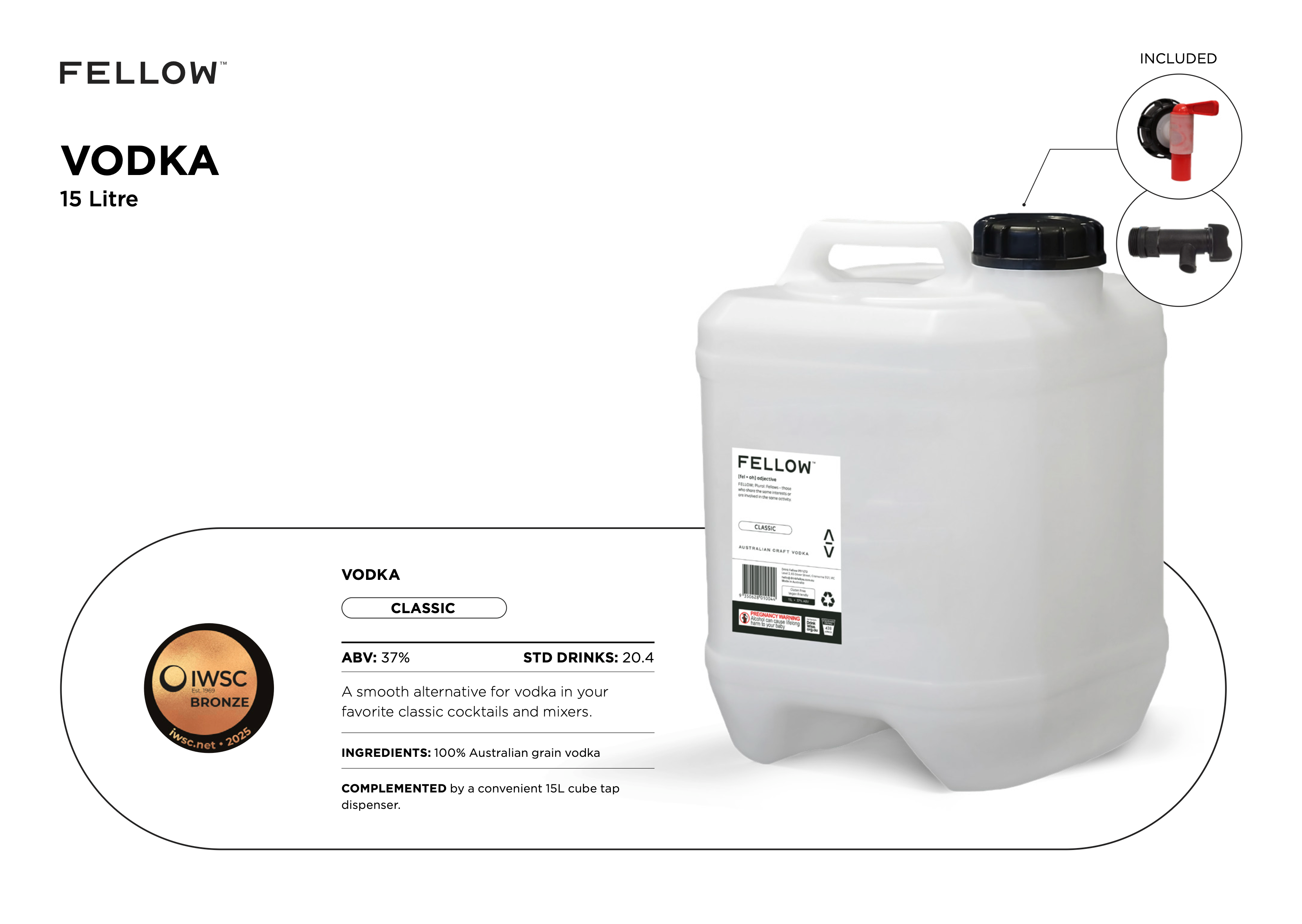 Fellow Vodka - Classic - 15L